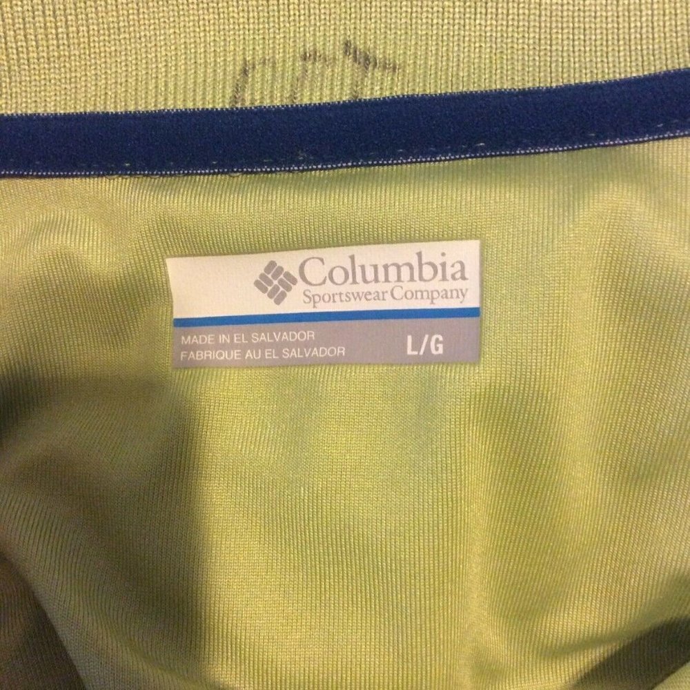 COLUMBIA PFG OMNI-SHADE SHORT SLEEVE GREEN FISHING POLO SHIRT MENS SIZE LARGE L - Picture 9 of 11